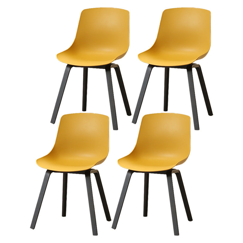 Contemporary Style Dining Room Chairs Solid Armless Chair with Wooden Legs Ginger Black Set of 4 Clearhalo ' kitchen&dining_furn' 'Dining Chairs' 'Dining Tables & Seating' 'dining_chair' 'Furniture' 'furniture_dining_chair' 'Kitchen & Dining Furniture' 'kitchen' 3703056