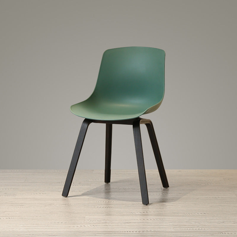 Contemporary Style Dining Room Chairs Solid Armless Chair with Wooden Legs Navy Black 1 Piece Clearhalo ' kitchen&dining_furn' 'Dining Chairs' 'Dining Tables & Seating' 'dining_chair' 'Furniture' 'furniture_dining_chair' 'Kitchen & Dining Furniture' 'kitchen' 3703060