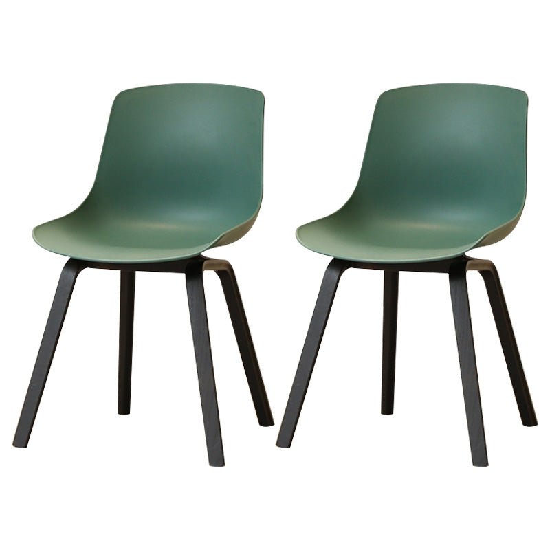 Contemporary Style Dining Room Chairs Solid Armless Chair with Wooden Legs Navy Black Set of 2 Clearhalo ' kitchen&dining_furn' 'Dining Chairs' 'Dining Tables & Seating' 'dining_chair' 'Furniture' 'furniture_dining_chair' 'Kitchen & Dining Furniture' 'kitchen' 3703061