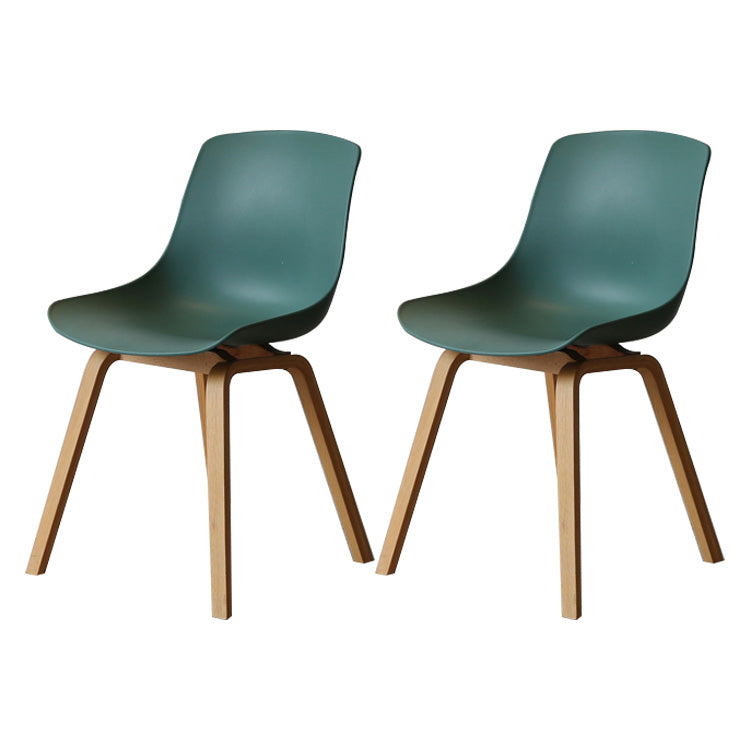 Contemporary Style Dining Room Chairs Solid Armless Chair with Wooden Legs Navy Natural Wood Set of 2 Clearhalo ' kitchen&dining_furn' 'Dining Chairs' 'Dining Tables & Seating' 'dining_chair' 'Furniture' 'furniture_dining_chair' 'Kitchen & Dining Furniture' 'kitchen' 3703064