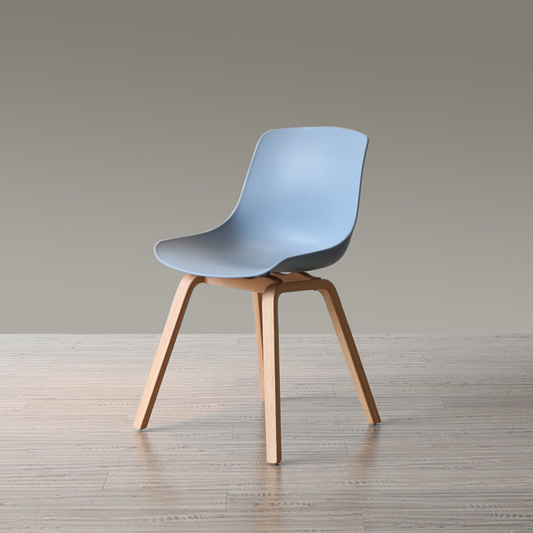 Contemporary Style Dining Room Chairs Solid Armless Chair with Wooden Legs Gray Blue Natural Wood 1 Piece Clearhalo ' kitchen&dining_furn' 'Dining Chairs' 'Dining Tables & Seating' 'dining_chair' 'Furniture' 'furniture_dining_chair' 'Kitchen & Dining Furniture' 'kitchen' 3703066