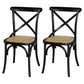 Country Style Armless Dining Chairs Beech Bentwood Cross Back Side Chair Black 2 Piece Set Clearhalo ' kitchen&dining_furn' 'Dining Chairs' 'Dining Tables & Seating' 'dining_chair' 'furn' 'furn_dining_chair' 'Furniture' 'furniture_dining_chair' 'Kitchen & Dining Furniture' 'kitchen' 3703072
