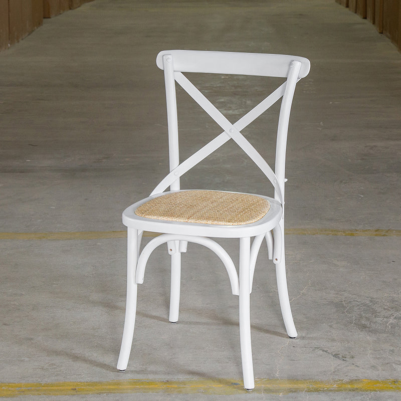 Country Style Armless Dining Chairs Beech Bentwood Cross Back Side Chair White 1 Piece Clearhalo ' kitchen&dining_furn' 'Dining Chairs' 'Dining Tables & Seating' 'dining_chair' 'furn' 'furn_dining_chair' 'Furniture' 'furniture_dining_chair' 'Kitchen & Dining Furniture' 'kitchen' 3703076