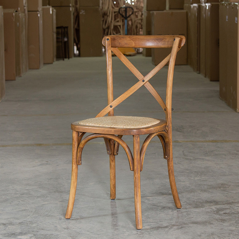 Country Style Armless Dining Chairs Beech Bentwood Cross Back Side Chair Distressed Wood 1 Piece Clearhalo ' kitchen&dining_furn' 'Dining Chairs' 'Dining Tables & Seating' 'dining_chair' 'furn' 'furn_dining_chair' 'Furniture' 'furniture_dining_chair' 'Kitchen & Dining Furniture' 'kitchen' 3703087