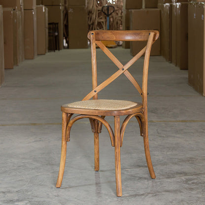 Country Style Armless Dining Chairs Beech Bentwood Cross Back Side Chair Distressed Wood 1 Piece Clearhalo ' kitchen&dining_furn' 'Dining Chairs' 'Dining Tables & Seating' 'dining_chair' 'furn' 'furn_dining_chair' 'Furniture' 'furniture_dining_chair' 'Kitchen & Dining Furniture' 'kitchen' 3703087