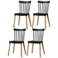 Contemporary Style Dining Room Chair Slat Back Stackable Side Chair for Kitchen Black 4 Piece Set Clearhalo ' kitchen&dining_furn' 'Dining Chairs' 'Dining Tables & Seating' 'dining_chair' 'furn' 'furn_dining_chair' 'Furniture' 'furniture_dining_chair' 'Kitchen & Dining Furniture' 'kitchen' 3703099
