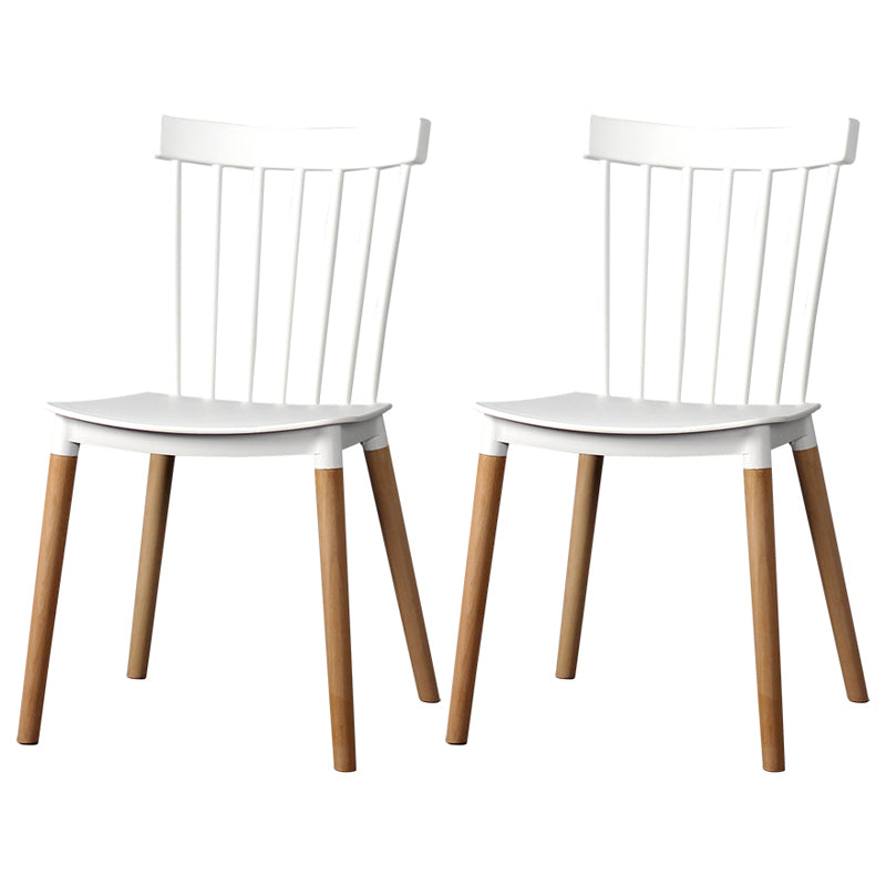 Contemporary Style Dining Room Chair Slat Back Stackable Side Chair for Kitchen White 2 Piece Set Clearhalo ' kitchen&dining_furn' 'Dining Chairs' 'Dining Tables & Seating' 'dining_chair' 'furn' 'furn_dining_chair' 'Furniture' 'furniture_dining_chair' 'Kitchen & Dining Furniture' 'kitchen' 3703108