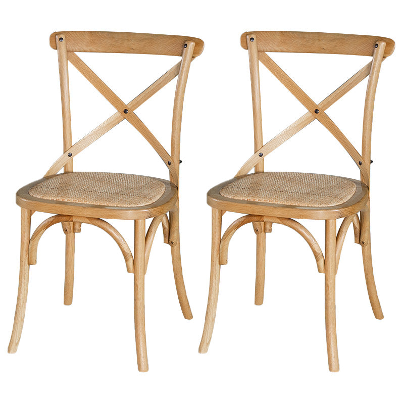 Country Style Bentwood Side Chair Cross Back Beech Armless Dining Chairs Wood 2 Piece Set Clearhalo ' kitchen&dining_furn' 'Dining Chairs' 'Dining Tables & Seating' 'dining_chair' 'furn' 'furn_dining_chair' 'Furniture' 'furniture_dining_chair' 'Kitchen & Dining Furniture' 'kitchen' 3703117