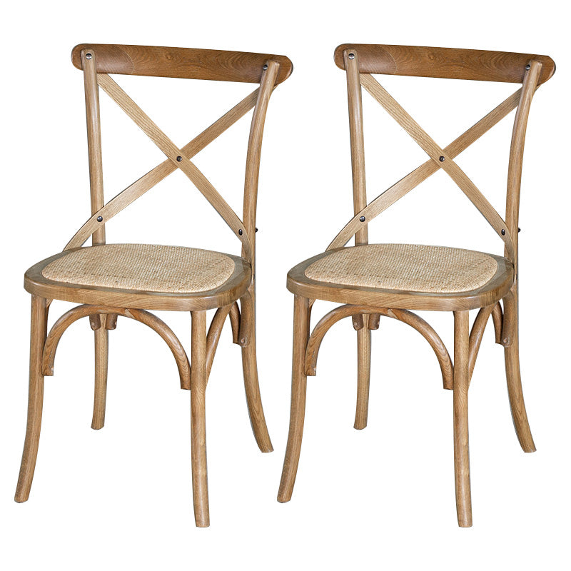 Country Style Bentwood Side Chair Cross Back Beech Armless Dining Chairs Smoke Gray 2 Piece Set Clearhalo ' kitchen&dining_furn' 'Dining Chairs' 'Dining Tables & Seating' 'dining_chair' 'furn' 'furn_dining_chair' 'Furniture' 'furniture_dining_chair' 'Kitchen & Dining Furniture' 'kitchen' 3703123