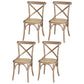 Country Style Bentwood Side Chair Cross Back Beech Armless Dining Chairs Dark Gray-White 4 Piece Set Clearhalo ' kitchen&dining_furn' 'Dining Chairs' 'Dining Tables & Seating' 'dining_chair' 'furn' 'furn_dining_chair' 'Furniture' 'furniture_dining_chair' 'Kitchen & Dining Furniture' 'kitchen' 3703132