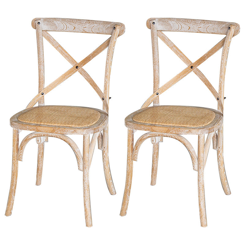 Country Style Bentwood Side Chair Cross Back Beech Armless Dining Chairs Light Gray-White 2 Piece Set Clearhalo ' kitchen&dining_furn' 'Dining Chairs' 'Dining Tables & Seating' 'dining_chair' 'furn' 'furn_dining_chair' 'Furniture' 'furniture_dining_chair' 'Kitchen & Dining Furniture' 'kitchen' 3703135