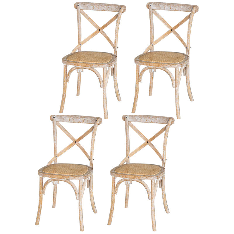 Country Style Bentwood Side Chair Cross Back Beech Armless Dining Chairs Light Gray-White 4 Piece Set Clearhalo ' kitchen&dining_furn' 'Dining Chairs' 'Dining Tables & Seating' 'dining_chair' 'furn' 'furn_dining_chair' 'Furniture' 'furniture_dining_chair' 'Kitchen & Dining Furniture' 'kitchen' 3703136