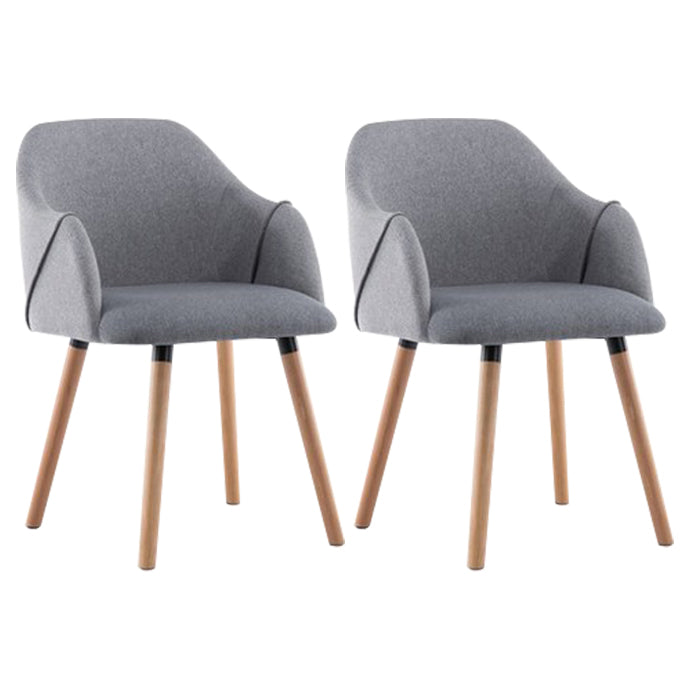 Nordic Style Solid Wood Dining Room Chair Upholstered Arm Chair for Home Use Grey 2 Piece Set Clearhalo ' kitchen&dining_furn' 'Dining Chairs' 'Dining Tables & Seating' 'dining_chair' 'furn' 'furn_dining_chair' 'Furniture' 'furniture_dining_chair' 'Kitchen & Dining Furniture' 'kitchen' 3703142