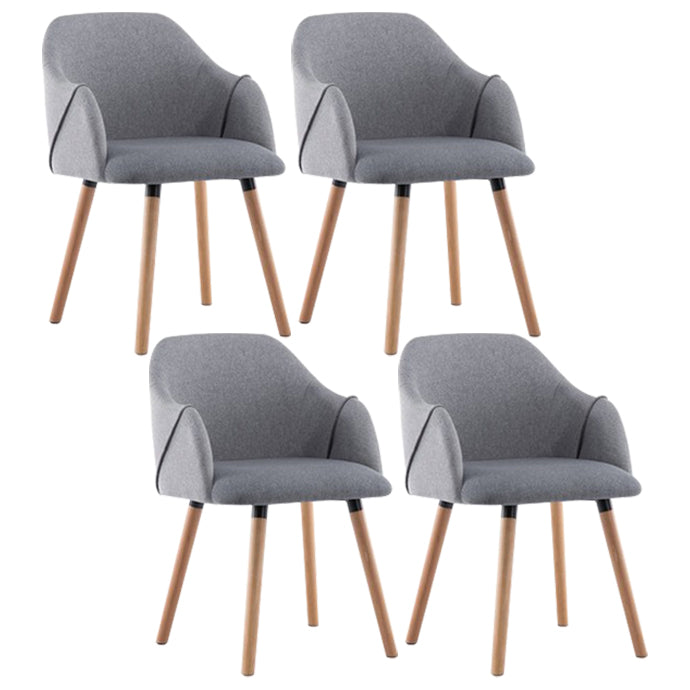 Nordic Style Solid Wood Dining Room Chair Upholstered Arm Chair for Home Use Grey 4 Piece Set Clearhalo ' kitchen&dining_furn' 'Dining Chairs' 'Dining Tables & Seating' 'dining_chair' 'furn' 'furn_dining_chair' 'Furniture' 'furniture_dining_chair' 'Kitchen & Dining Furniture' 'kitchen' 3703144