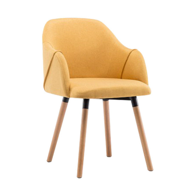 Nordic Style Solid Wood Dining Room Chair Upholstered Arm Chair for Home Use Yellow 1 Piece Clearhalo ' kitchen&dining_furn' 'Dining Chairs' 'Dining Tables & Seating' 'dining_chair' 'furn' 'furn_dining_chair' 'Furniture' 'furniture_dining_chair' 'Kitchen & Dining Furniture' 'kitchen' 3703146