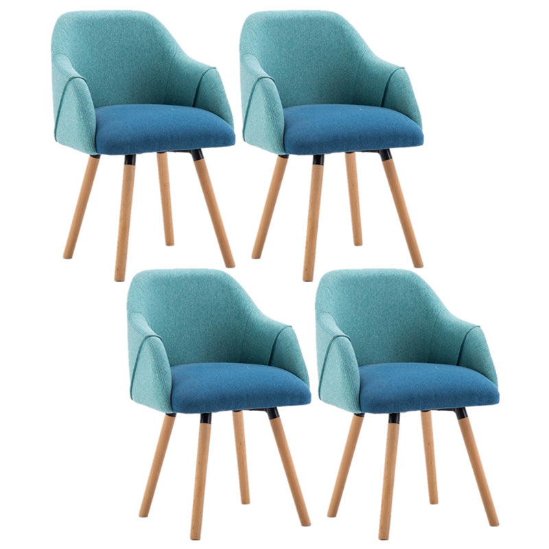 Nordic Style Solid Wood Dining Room Chair Upholstered Arm Chair for Home Use Blue 4 Piece Set Clearhalo ' kitchen&dining_furn' 'Dining Chairs' 'Dining Tables & Seating' 'dining_chair' 'furn' 'furn_dining_chair' 'Furniture' 'furniture_dining_chair' 'Kitchen & Dining Furniture' 'kitchen' 3703154