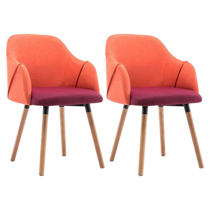 Nordic Style Solid Wood Dining Room Chair Upholstered Arm Chair for Home Use Orange 2 Piece Set Clearhalo ' kitchen&dining_furn' 'Dining Chairs' 'Dining Tables & Seating' 'dining_chair' 'furn' 'furn_dining_chair' 'Furniture' 'furniture_dining_chair' 'Kitchen & Dining Furniture' 'kitchen' 3703158