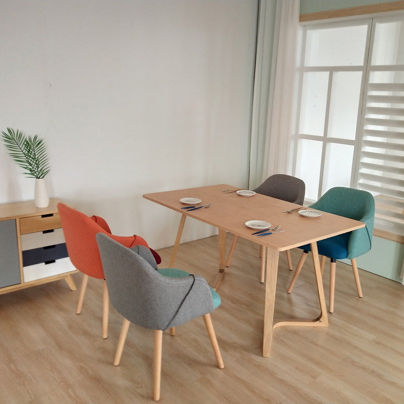 Nordic Style Solid Wood Dining Room Chair Upholstered Arm Chair for Home Use Clearhalo ' kitchen&dining_furn' 'Dining Chairs' 'Dining Tables & Seating' 'dining_chair' 'furn' 'furn_dining_chair' 'Furniture' 'furniture_dining_chair' 'Kitchen & Dining Furniture' 'kitchen' 3703164