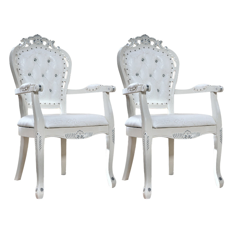 Upholstered European Style Dining Arm Chair Open Dining Chair for Restaurant White 2 Piece Set Clearhalo ' kitchen&dining_furn' 'Dining Chairs' 'Dining Tables & Seating' 'dining_chair' 'furn' 'furn_dining_chair' 'Furniture' 'furniture_dining_chair' 'Kitchen & Dining Furniture' 'kitchen' 3703166