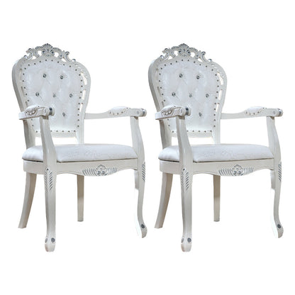 Upholstered European Style Dining Arm Chair Open Dining Chair for Restaurant White 2 Piece Set Clearhalo ' kitchen&dining_furn' 'Dining Chairs' 'Dining Tables & Seating' 'dining_chair' 'furn' 'furn_dining_chair' 'Furniture' 'furniture_dining_chair' 'Kitchen & Dining Furniture' 'kitchen' 3703166