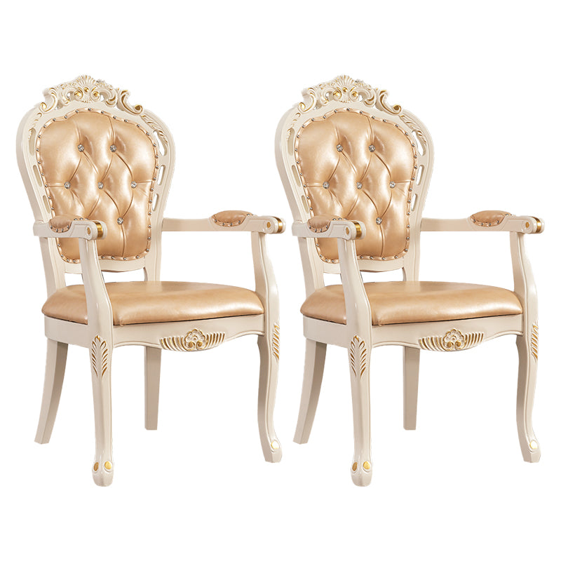 Upholstered European Style Dining Arm Chair Open Dining Chair for Restaurant Yellow 2 Piece Set Clearhalo ' kitchen&dining_furn' 'Dining Chairs' 'Dining Tables & Seating' 'dining_chair' 'furn' 'furn_dining_chair' 'Furniture' 'furniture_dining_chair' 'Kitchen & Dining Furniture' 'kitchen' 3703171
