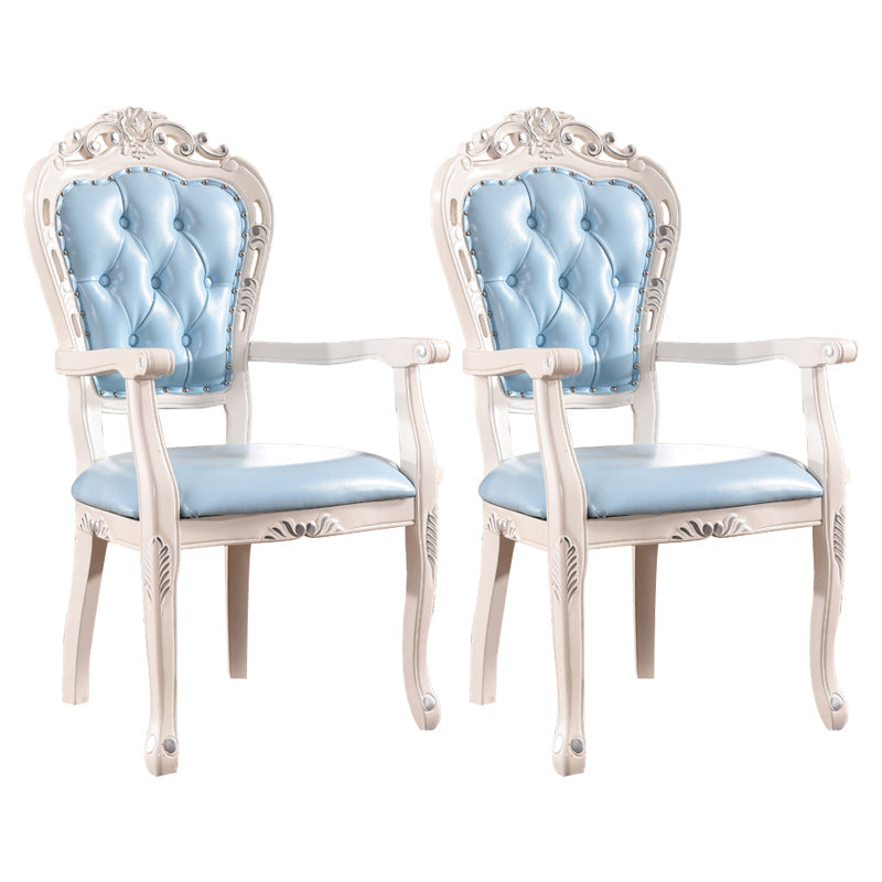 Upholstered European Style Dining Arm Chair Open Dining Chair for Restaurant Blue 2 Piece Set Clearhalo ' kitchen&dining_furn' 'Dining Chairs' 'Dining Tables & Seating' 'dining_chair' 'furn' 'furn_dining_chair' 'Furniture' 'furniture_dining_chair' 'Kitchen & Dining Furniture' 'kitchen' 3703177