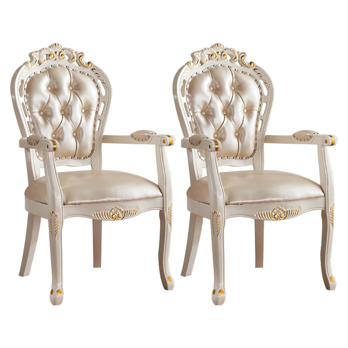Upholstered European Style Dining Arm Chair Open Dining Chair for Restaurant Champagne 2 Piece Set Clearhalo ' kitchen&dining_furn' 'Dining Chairs' 'Dining Tables & Seating' 'dining_chair' 'furn' 'furn_dining_chair' 'Furniture' 'furniture_dining_chair' 'Kitchen & Dining Furniture' 'kitchen' 3703188