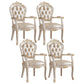 Upholstered European Style Dining Arm Chair Open Dining Chair for Restaurant Champagne 4 Piece Set Clearhalo ' kitchen&dining_furn' 'Dining Chairs' 'Dining Tables & Seating' 'dining_chair' 'furn' 'furn_dining_chair' 'Furniture' 'furniture_dining_chair' 'Kitchen & Dining Furniture' 'kitchen' 3703189