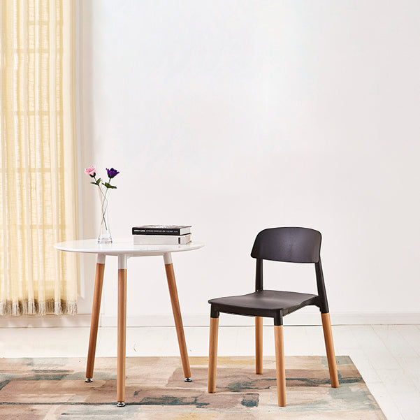 Modern Style Plastic Dining Chair Open Back Dining Side Chair for Kitchen Black 1 Piece Clearhalo ' kitchen&dining_furn' 'Dining Chairs' 'Dining Tables & Seating' 'dining_chair' 'furn' 'furn_dining_chair' 'Furniture' 'furniture_dining_chair' 'Kitchen & Dining Furniture' 'kitchen' 3703195