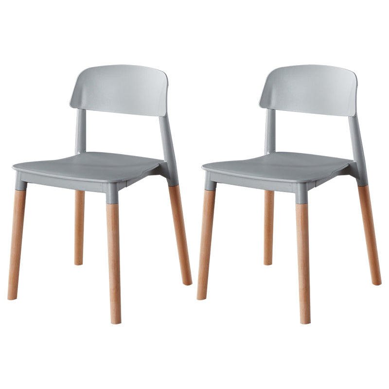 Modern Style Plastic Dining Chair Open Back Dining Side Chair for Kitchen Light Gray 2 Piece Set Clearhalo ' kitchen&dining_furn' 'Dining Chairs' 'Dining Tables & Seating' 'dining_chair' 'furn' 'furn_dining_chair' 'Furniture' 'furniture_dining_chair' 'Kitchen & Dining Furniture' 'kitchen' 3703209