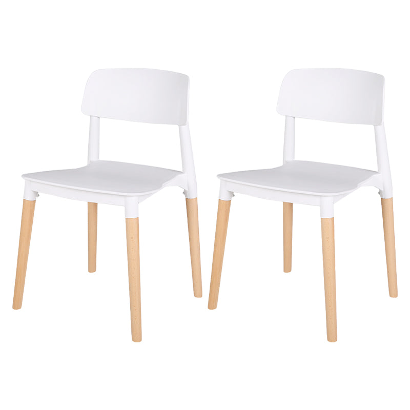 Modern Style Plastic Dining Chair Open Back Dining Side Chair for Kitchen White 2 Piece Set Clearhalo ' kitchen&dining_furn' 'Dining Chairs' 'Dining Tables & Seating' 'dining_chair' 'furn' 'furn_dining_chair' 'Furniture' 'furniture_dining_chair' 'Kitchen & Dining Furniture' 'kitchen' 3703215