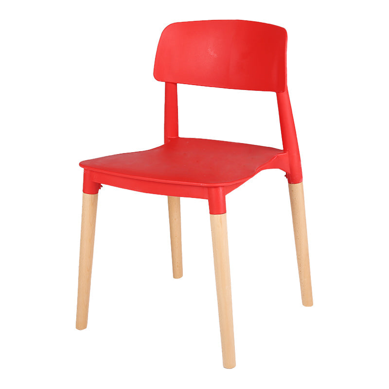Modern Style Plastic Dining Chair Open Back Dining Side Chair for Kitchen Red 1 Piece Clearhalo ' kitchen&dining_furn' 'Dining Chairs' 'Dining Tables & Seating' 'dining_chair' 'furn' 'furn_dining_chair' 'Furniture' 'furniture_dining_chair' 'Kitchen & Dining Furniture' 'kitchen' 3703217