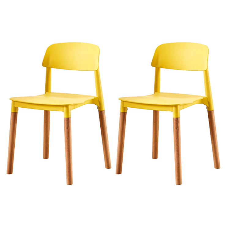 Modern Style Plastic Dining Chair Open Back Dining Side Chair for Kitchen Yellow 2 Piece Set Clearhalo ' kitchen&dining_furn' 'Dining Chairs' 'Dining Tables & Seating' 'dining_chair' 'furn' 'furn_dining_chair' 'Furniture' 'furniture_dining_chair' 'Kitchen & Dining Furniture' 'kitchen' 3703221