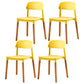 Modern Style Plastic Dining Chair Open Back Dining Side Chair for Kitchen Yellow 4 Piece Set Clearhalo ' kitchen&dining_furn' 'Dining Chairs' 'Dining Tables & Seating' 'dining_chair' 'furn' 'furn_dining_chair' 'Furniture' 'furniture_dining_chair' 'Kitchen & Dining Furniture' 'kitchen' 3703222