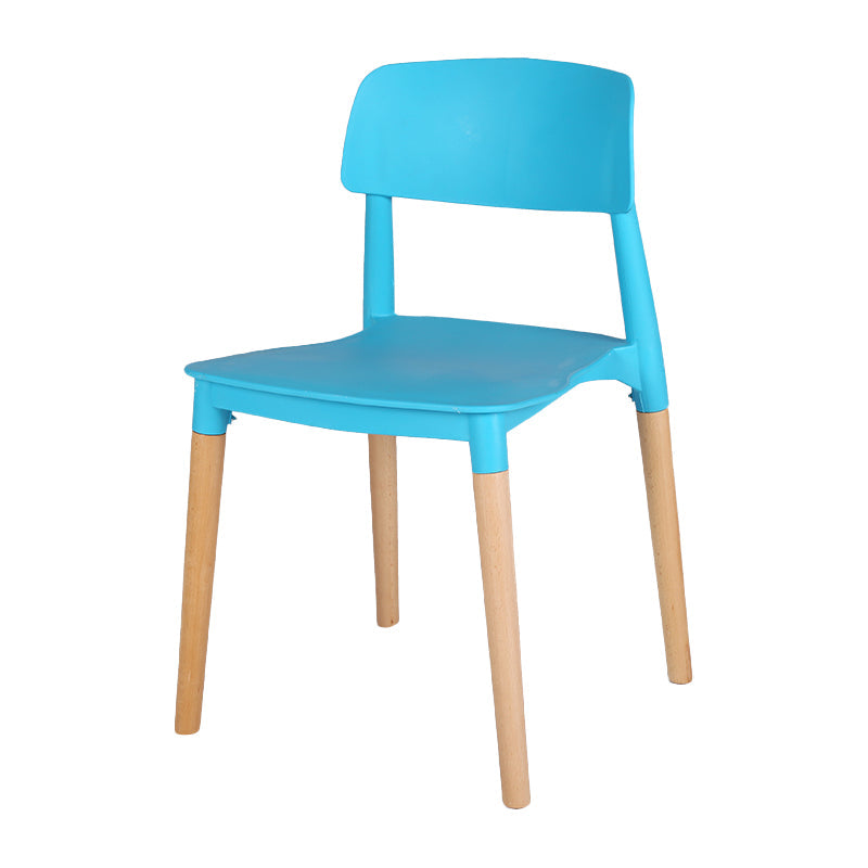 Modern Style Plastic Dining Chair Open Back Dining Side Chair for Kitchen Blue 1 Piece Clearhalo ' kitchen&dining_furn' 'Dining Chairs' 'Dining Tables & Seating' 'dining_chair' 'furn' 'furn_dining_chair' 'Furniture' 'furniture_dining_chair' 'Kitchen & Dining Furniture' 'kitchen' 3703223