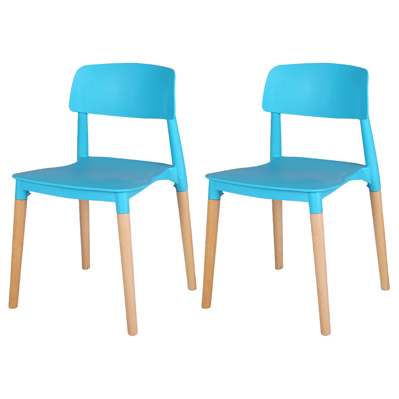 Modern Style Plastic Dining Chair Open Back Dining Side Chair for Kitchen Blue 2 Piece Set Clearhalo ' kitchen&dining_furn' 'Dining Chairs' 'Dining Tables & Seating' 'dining_chair' 'furn' 'furn_dining_chair' 'Furniture' 'furniture_dining_chair' 'Kitchen & Dining Furniture' 'kitchen' 3703224
