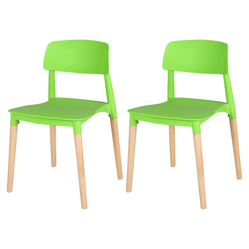 Modern Style Plastic Dining Chair Open Back Dining Side Chair for Kitchen Green 2 Piece Set Clearhalo ' kitchen&dining_furn' 'Dining Chairs' 'Dining Tables & Seating' 'dining_chair' 'furn' 'furn_dining_chair' 'Furniture' 'furniture_dining_chair' 'Kitchen & Dining Furniture' 'kitchen' 3703227