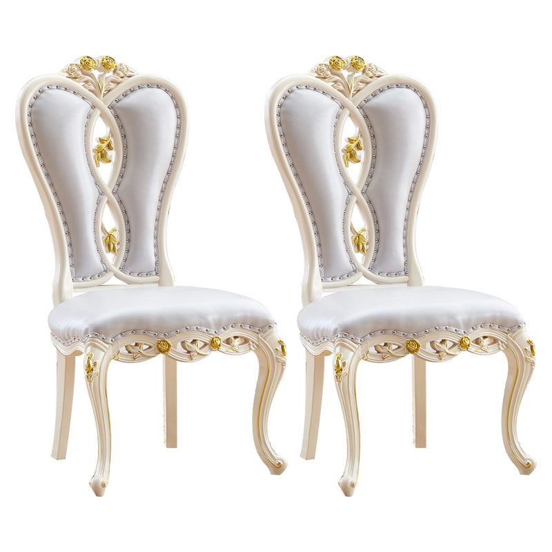 Victorian Style Solid Wood Dining Room Chair Armless Open Back Dining Side Chair for Home Use Grey 2 Piece Set Clearhalo ' kitchen&dining_furn' 'Dining Chairs' 'Dining Tables & Seating' 'dining_chair' 'furn' 'furn_dining_chair' 'Furniture' 'furniture_dining_chair' 'Kitchen & Dining Furniture' 'kitchen' 3703230