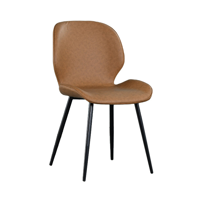 Scandinavian Style Faux Leather Dining Chairs Solid Back Armless Chairs for Home Clearhalo ' kitchen&dining_furn' 'Dining Chairs' 'Dining Tables & Seating' 'dining_chair' 'furn' 'furn_dining_chair' 'Furniture' 'furniture_dining_chair' 'Kitchen & Dining Furniture' 'kitchen' 3703251