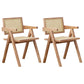 Country Style Dining Arm Chairs Rattan Open Back Rubberwood Indoor Armchair Wood 2 Piece Set Clearhalo ' kitchen&dining_furn' 'Dining Chairs' 'Dining Tables & Seating' 'dining_chair' 'furn' 'furn_dining_chair' 'Furniture' 'furniture_dining_chair' 'Kitchen & Dining Furniture' 'kitchen' 3703271