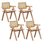 Country Style Dining Arm Chairs Rattan Open Back Rubberwood Indoor Armchair Wood 4 Piece Set Clearhalo ' kitchen&dining_furn' 'Dining Chairs' 'Dining Tables & Seating' 'dining_chair' 'furn' 'furn_dining_chair' 'Furniture' 'furniture_dining_chair' 'Kitchen & Dining Furniture' 'kitchen' 3703274