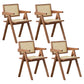 Country Style Dining Arm Chairs Rattan Open Back Rubberwood Indoor Armchair Light Wood 4 Piece Set Clearhalo ' kitchen&dining_furn' 'Dining Chairs' 'Dining Tables & Seating' 'dining_chair' 'furn' 'furn_dining_chair' 'Furniture' 'furniture_dining_chair' 'Kitchen & Dining Furniture' 'kitchen' 3703279