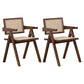 Country Style Dining Arm Chairs Rattan Open Back Rubberwood Indoor Armchair Walnut 2 Piece Set Clearhalo ' kitchen&dining_furn' 'Dining Chairs' 'Dining Tables & Seating' 'dining_chair' 'furn' 'furn_dining_chair' 'Furniture' 'furniture_dining_chair' 'Kitchen & Dining Furniture' 'kitchen' 3703283
