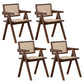 Country Style Dining Arm Chairs Rattan Open Back Rubberwood Indoor Armchair Walnut 4 Piece Set Clearhalo ' kitchen&dining_furn' 'Dining Chairs' 'Dining Tables & Seating' 'dining_chair' 'furn' 'furn_dining_chair' 'Furniture' 'furniture_dining_chair' 'Kitchen & Dining Furniture' 'kitchen' 3703286