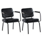 Industrial Style Upholstered Side Chairs with 4 Metal Black Legs Dining Chairs Black 2 Piece Set Clearhalo ' kitchen&dining_furn' 'Dining Chairs' 'Dining Tables & Seating' 'dining_chair' 'furn' 'furn_dining_chair' 'Furniture' 'furniture_dining_chair' 'Kitchen & Dining Furniture' 'kitchen' 3703292