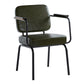 Industrial Style Upholstered Side Chairs with 4 Metal Black Legs Dining Chairs Clearhalo ' kitchen&dining_furn' 'Dining Chairs' 'Dining Tables & Seating' 'dining_chair' 'furn' 'furn_dining_chair' 'Furniture' 'furniture_dining_chair' 'Kitchen & Dining Furniture' 'kitchen' 3703299