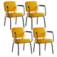 Industrial Style Upholstered Side Chairs with 4 Metal Black Legs Dining Chairs Yellow 4 Piece Set Clearhalo ' kitchen&dining_furn' 'Dining Chairs' 'Dining Tables & Seating' 'dining_chair' 'furn' 'furn_dining_chair' 'Furniture' 'furniture_dining_chair' 'Kitchen & Dining Furniture' 'kitchen' 3703311