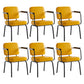 Industrial Style Upholstered Side Chairs with 4 Metal Black Legs Dining Chairs Yellow 6 Piece Set Clearhalo ' kitchen&dining_furn' 'Dining Chairs' 'Dining Tables & Seating' 'dining_chair' 'furn' 'furn_dining_chair' 'Furniture' 'furniture_dining_chair' 'Kitchen & Dining Furniture' 'kitchen' 3703314