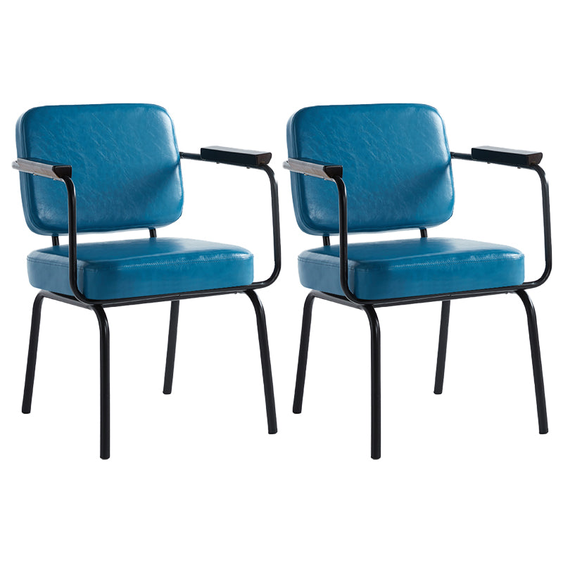 Industrial Style Upholstered Side Chairs with 4 Metal Black Legs Dining Chairs Sky Blue 2 Piece Set Clearhalo ' kitchen&dining_furn' 'Dining Chairs' 'Dining Tables & Seating' 'dining_chair' 'furn' 'furn_dining_chair' 'Furniture' 'furniture_dining_chair' 'Kitchen & Dining Furniture' 'kitchen' 3703315