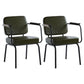 Industrial Style Upholstered Side Chairs with 4 Metal Black Legs Dining Chairs Army Green 2 Piece Set Clearhalo ' kitchen&dining_furn' 'Dining Chairs' 'Dining Tables & Seating' 'dining_chair' 'furn' 'furn_dining_chair' 'Furniture' 'furniture_dining_chair' 'Kitchen & Dining Furniture' 'kitchen' 3703318